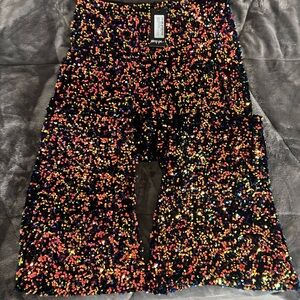 Nasty Gal Multicolor Sequin Flare Pants